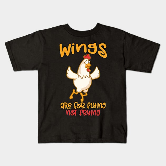 Chicken Wings Flying Kids T-Shirt by Cooldruck